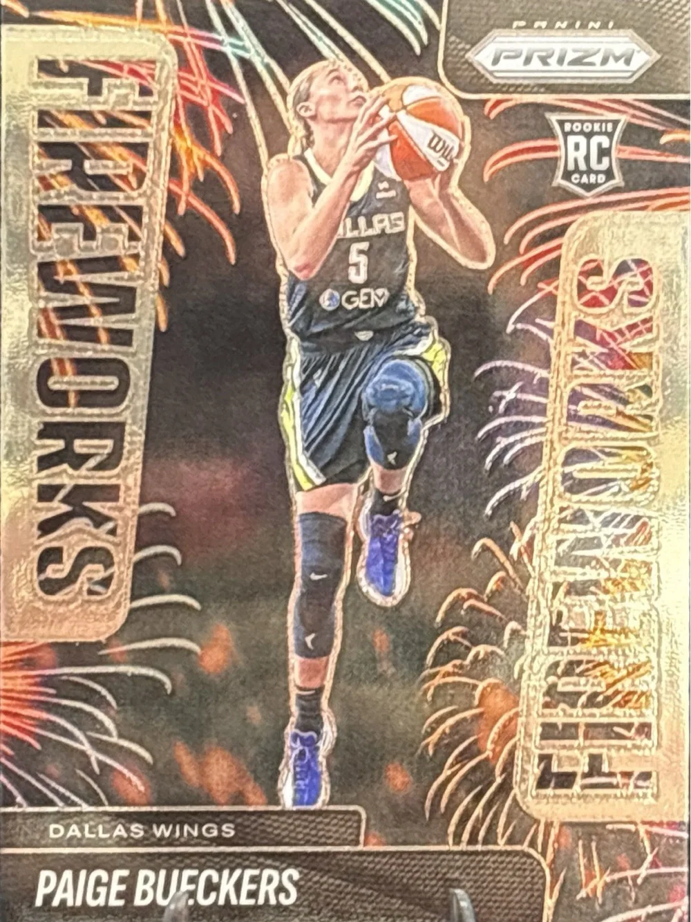 Panini Prizm Paige Bueckers Dallas Wings Rookie Basketball Card - Fireworks